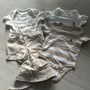 GAP Cream and White Striped Onesies